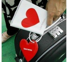Обложка на паспорт+бирка на чемодан Сердце
