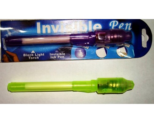 Ручка Invisible Pen с невидимыми чернилами и ультрафиолетовым фонариком Ручка Invisible Pen с невидимыми чернилами и ультрафиолетовым фонариком