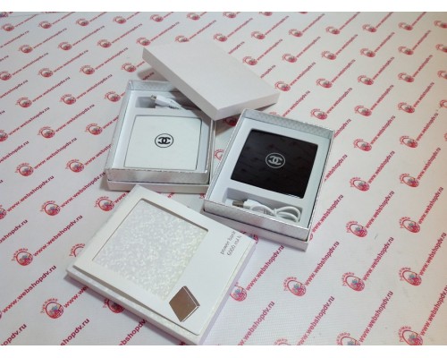 Внешний аккумулятор CHANEL 6000 mAh в виде женской пудреницы с зеркалом. Внешний аккумулятор CHANEL 6000 mAh в виде женской пудреницы с зеркалом.